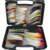 80 pike saltwater custom tied flies in composite fly case