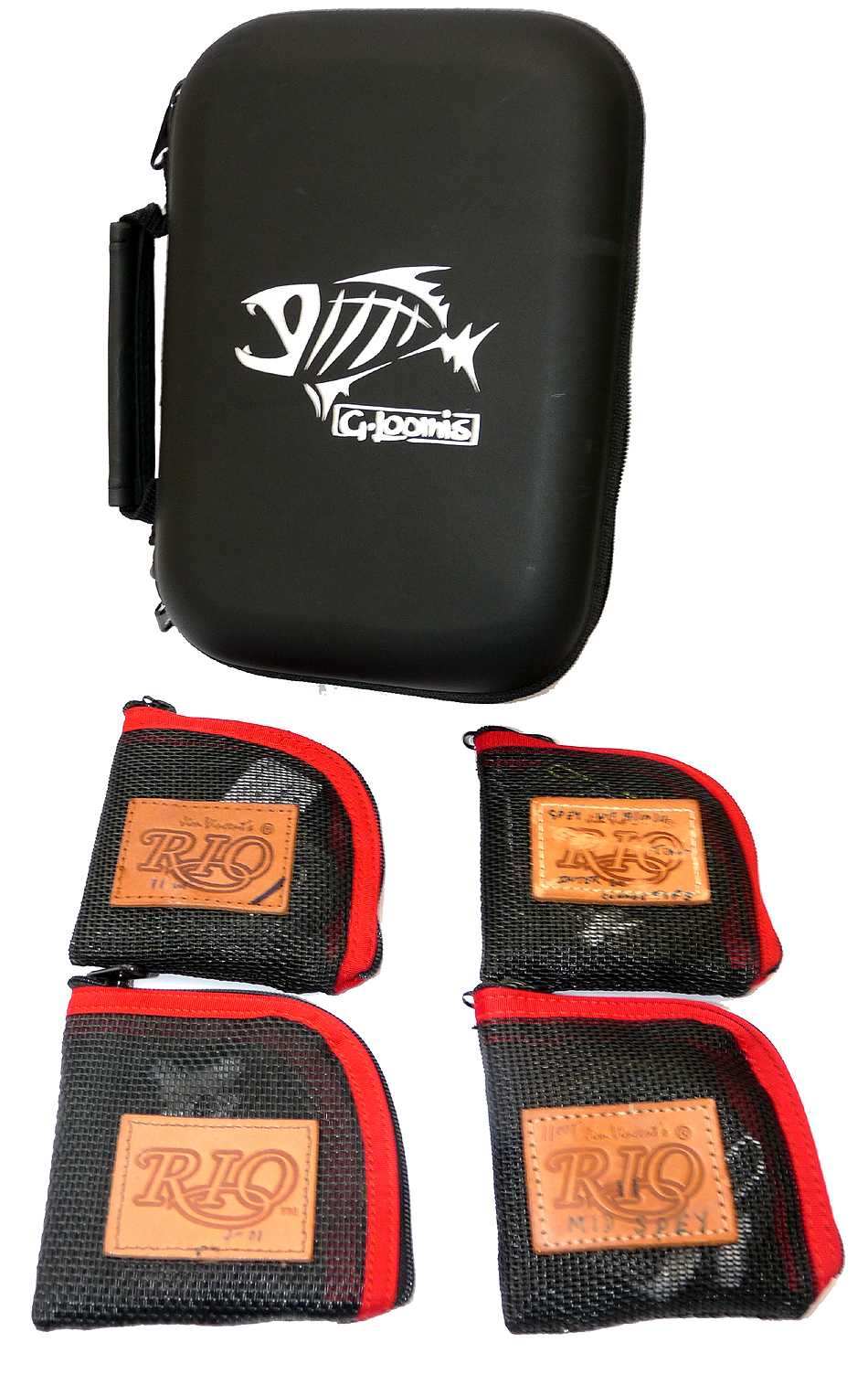 Rio fly line tips 4 Rio pouches + Loomis case salmon
