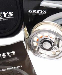 Greys Streamlite #3/4 fly reel, mint with papers line, box and case
