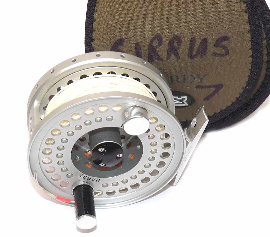 Hardy Sirrus 7/8 large arbor fly reel with line and Hardy case