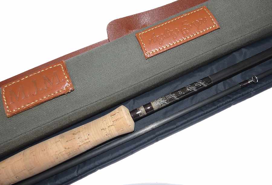 Trevor Morgan Optimum 10' 2 pce carbon fly rod #7 kev Baynes + canvas leather tube - Image 5