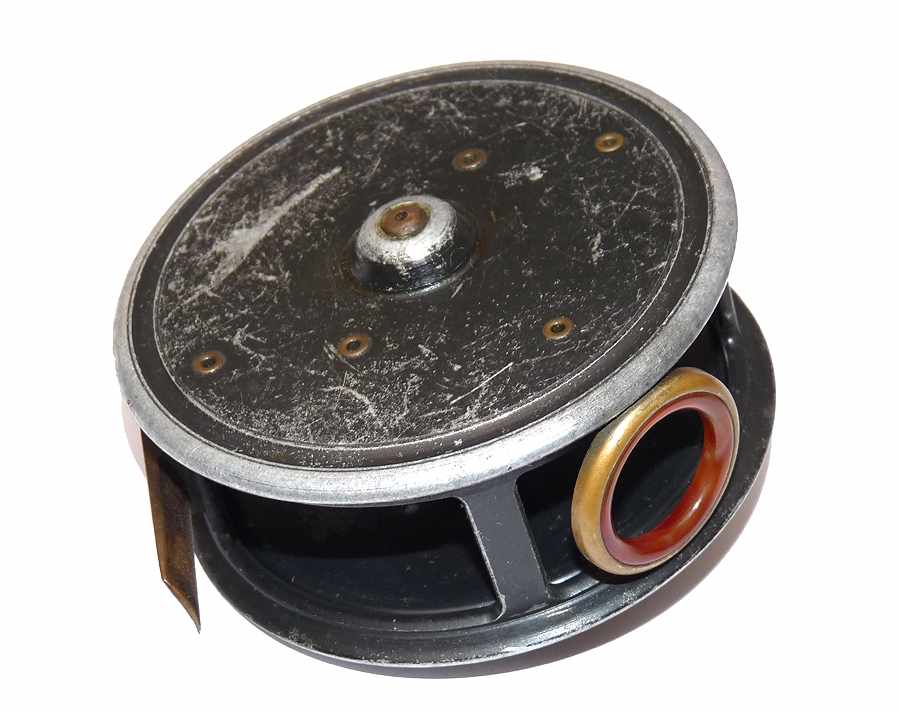Ogden Smith 3.5" vintage alloy fly reel with red agate guide - Image 4