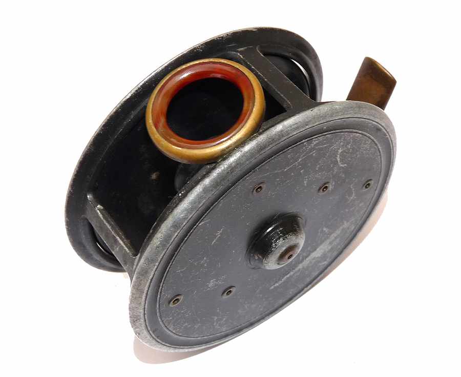 Ogden Smith 3.5" vintage alloy fly reel with red agate guide - Image 3