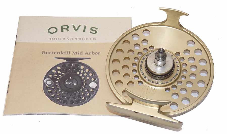 Orvis Battenkill Mid Arbor V fly reel, 3 s/spools + line backing cases & box - Image 4