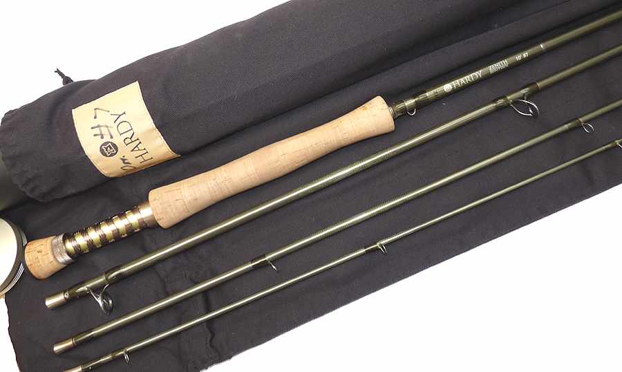 Hardy Zenith Sintrix 10' 4-piece carbon travel fly rod #7 bag & tube
