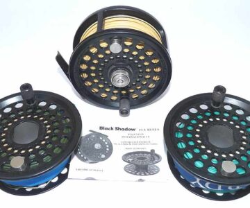 Bringsens Sweden Black Shadow salmon fly reel + 2 s/spools and lines