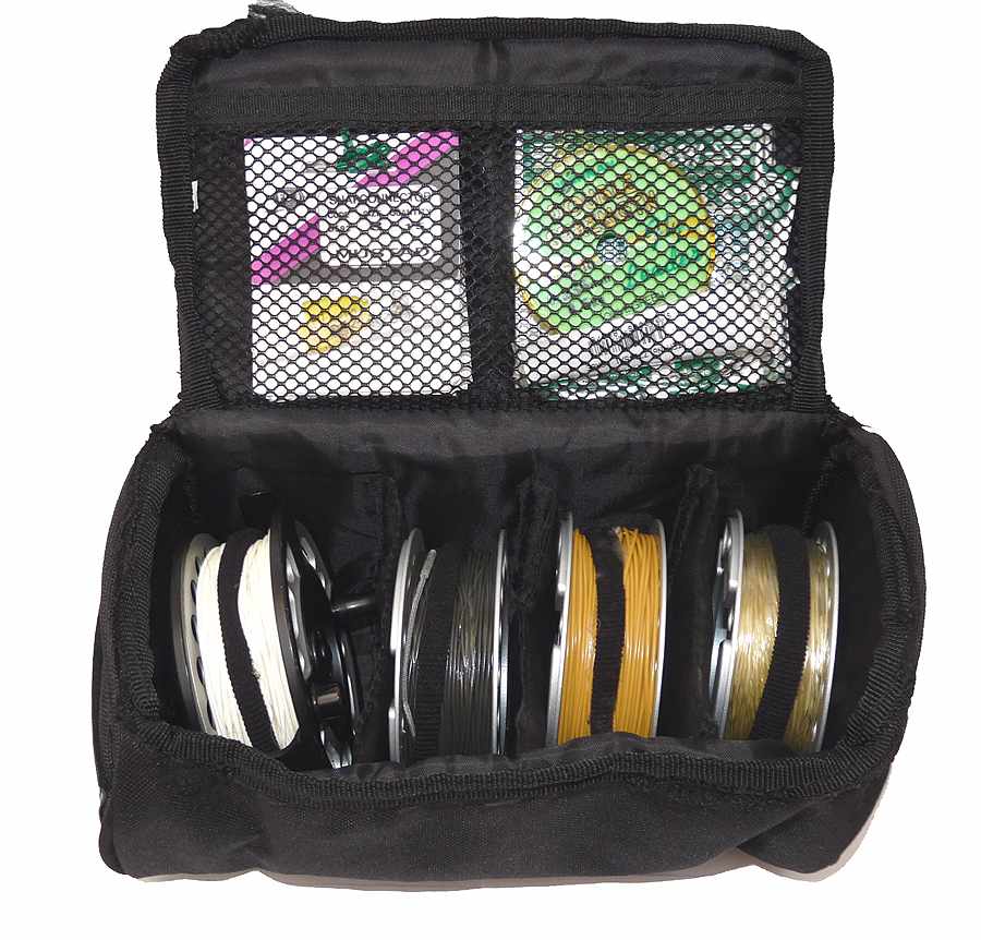 Greys GRXi #7/8 large arbor fly reel, 3 s/spools lines & padded case - Image 3