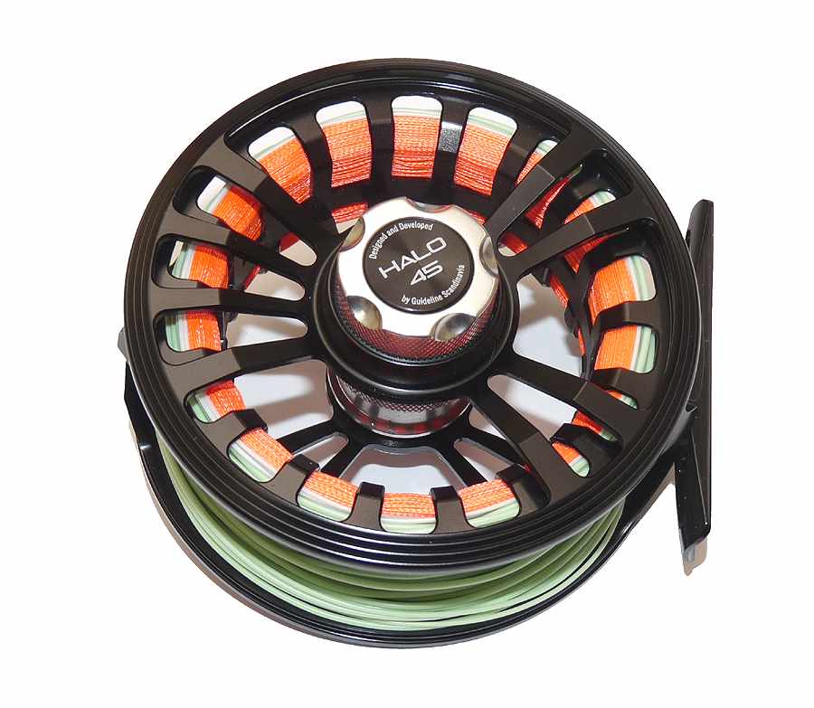 Guideline Halo Black Stealth 4/5 large arbor fly reel, mint with case and box - Image 4
