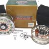 Pflueger Trion large arbor salmon fly reel, spare spool lines cases and boxes