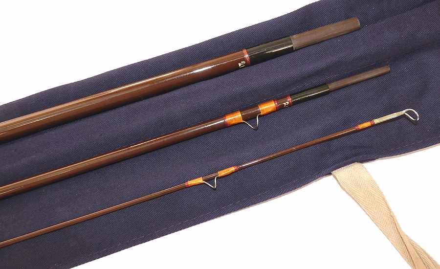 Hardy Fibalite 9' 3 pc glassfibre fly rod line #6, fine with bag - Image 4