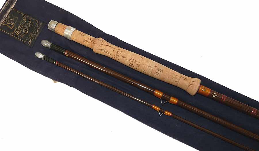 Hardy Fibalite 9' 3 pc glassfibre fly rod line #6, fine with bag - Image 3