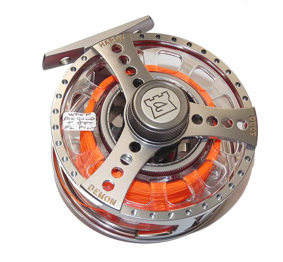 Hardy Demon 5000 large arbor fly reel, 3 s/spools & padded case - Image 2