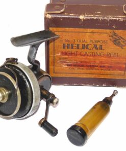 Helical Casting Reel No 3 Dual Purpose with celluloid oiler and box