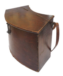 Antique wooden coarse fishing creel alloy curved back