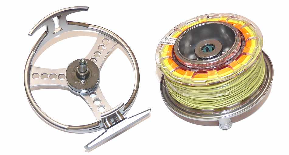 Hardy Demon 7000 large arbor fly reel, Rio Line, 3 spools and Hardy case - Image 4