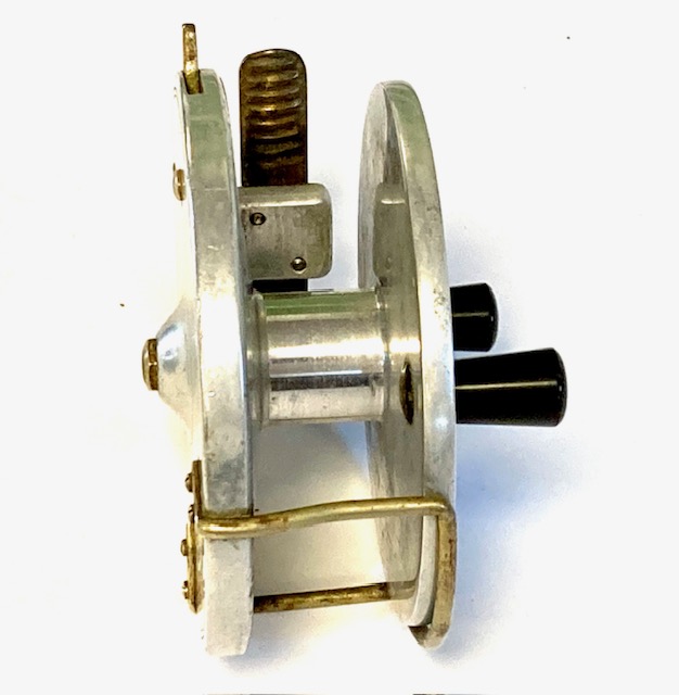 Alternative view of Hardy Longstone 5″ vintage sea fishing reel brass guide and check