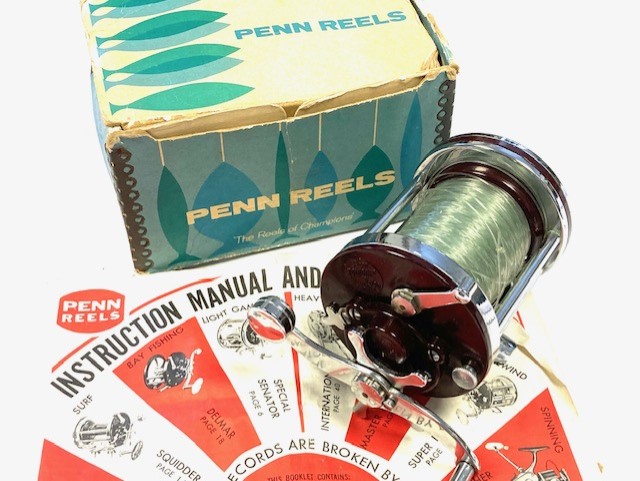 Penn Squidder 140M sea multiplier reel with box with instructions, conger, tope, shark