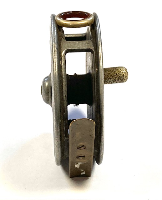 Alternative view of Arthur Allan Glasgow 3.5" vintage trout fly reel with red agate line guard