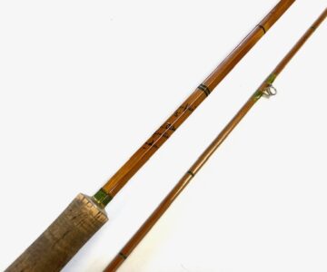 H W Aiken 7' two piece Spinflex 'S' vintage cane spinning rod with bag