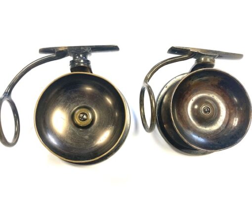 Malloch Patent pair of vintage fishing side casting reels