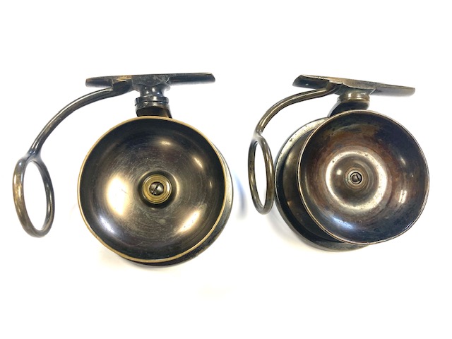 Malloch Patent pair of vintage fishing side casting reels