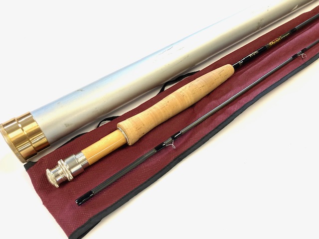Phenix custom built 2 piece 8' 10" carbon fly rod with bag and alloy tube