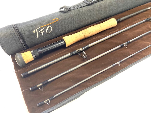 TFO 4 piece 9' line #8 trout fly rod custom made by Dutch artist Ad Swier 2008 plus tube