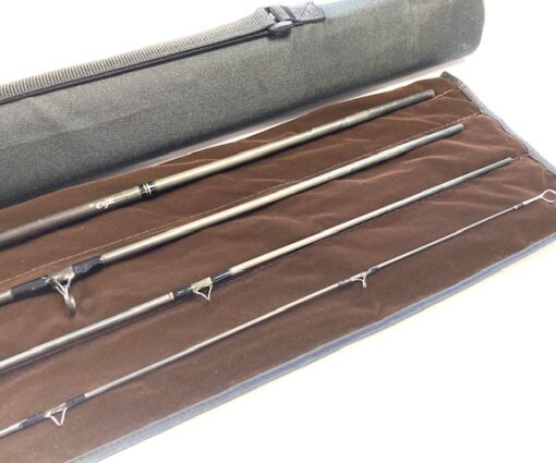 Alternative view of TFO 4 piece 9' line #8 trout fly rod custom made by Dutch artist Ad Swier 2008 plus tube