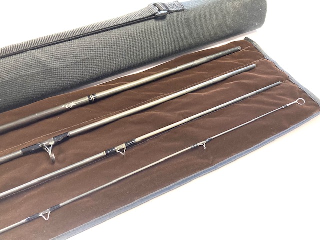 Alternative view of TFO 4 piece 9' line #8 trout fly rod custom made by Dutch artist Ad Swier 2008 plus tube