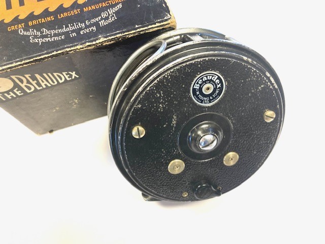 Alternative view of J.W Young of Redditch “The Beaudex” 4” medium width trout / salmon drum classic alloy fly reel