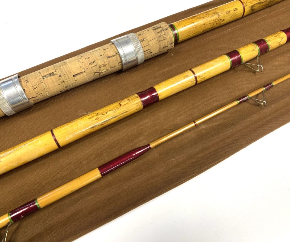 Hardy Expert 13′ three piece Spanish reed match rod with green Hardy cloth bag