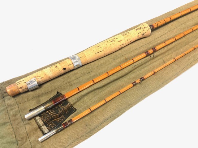 Hardy JJH Triumph 2 piece 9' split cane trout fly rod with bag