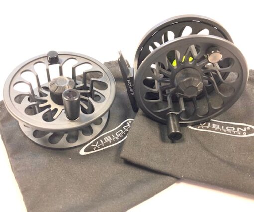 Vision Raven 3.25" trout fly reel with spare spool and bag