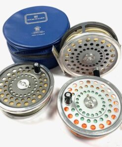 Hardy Marquis #8/9 trout fly reel with case and two spare spools with line