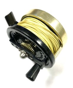 Alternative view of T Juracsik Tibor Billy Pate Tarpon Anti Reverse fly reel with original early reel case