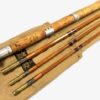 Sharpe’s of Aberdeen Scottie 13’ three piece plus spare tip impregnated cane salmon fly rod line #9