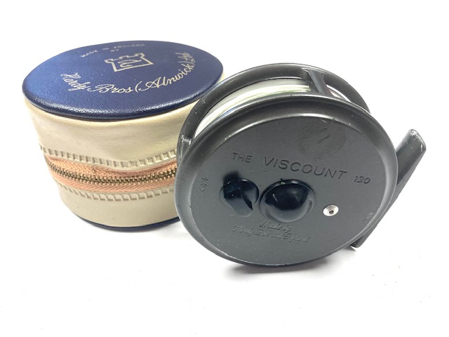 Alternative view of Hardy Viscount 130 trout fly reel with Hardy reel case