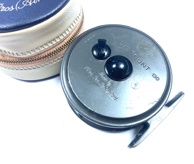 Hardy Viscount 130 trout fly reel with Hardy reel case