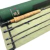 Maker: Orvis Model: Silver label TL Approximate year of manufacture: 2000 Condition: Fine with bag and tube Material: Carbon Length/ diameter: 9′ 3 piece #7 Country of manufacture: USA Ideal use: Trout fly fishing TT opinion: An Orvis Silver Label TL trout fly rod in fine pre-owned condition. 9′ 3 piece with line rate #7. Slim carbon blank. Silicone lined butt and tip rings with snake intermediates, cork handle and screw in extension. Black screw reel fitting. High-quality fly rod. it comes in makers cloth bag and cordura tube