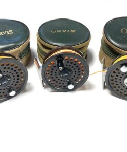 Three Orvis Battenkill 5/6 Trout Fly Reels With Lines And Cases