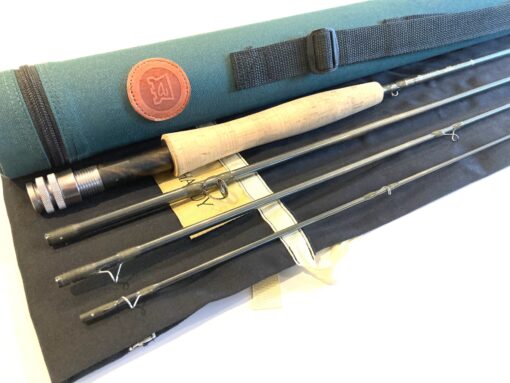 Hardy Jet Sintrix 9′ 4 piece carbon travel fly rod #5 bag and tube
