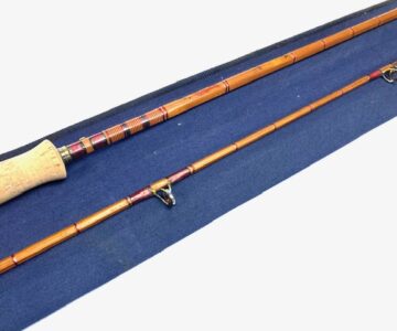 Alternative view of Bernard Sealey 8' Tudor Gem Two Piece Cane Spinning Rod With Reg Agate Guides RARE