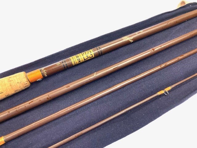 Alternative view of Hardy Smuggler Fibalite 8′ Line #6 Travellers Rod With Bag And Tags