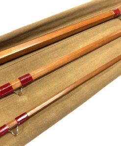 Alternative view of J.S Sharpe Of Aberdeen 14’ Impregnated Split Cane Salmon Fly Rod Spliced Joints & Bag