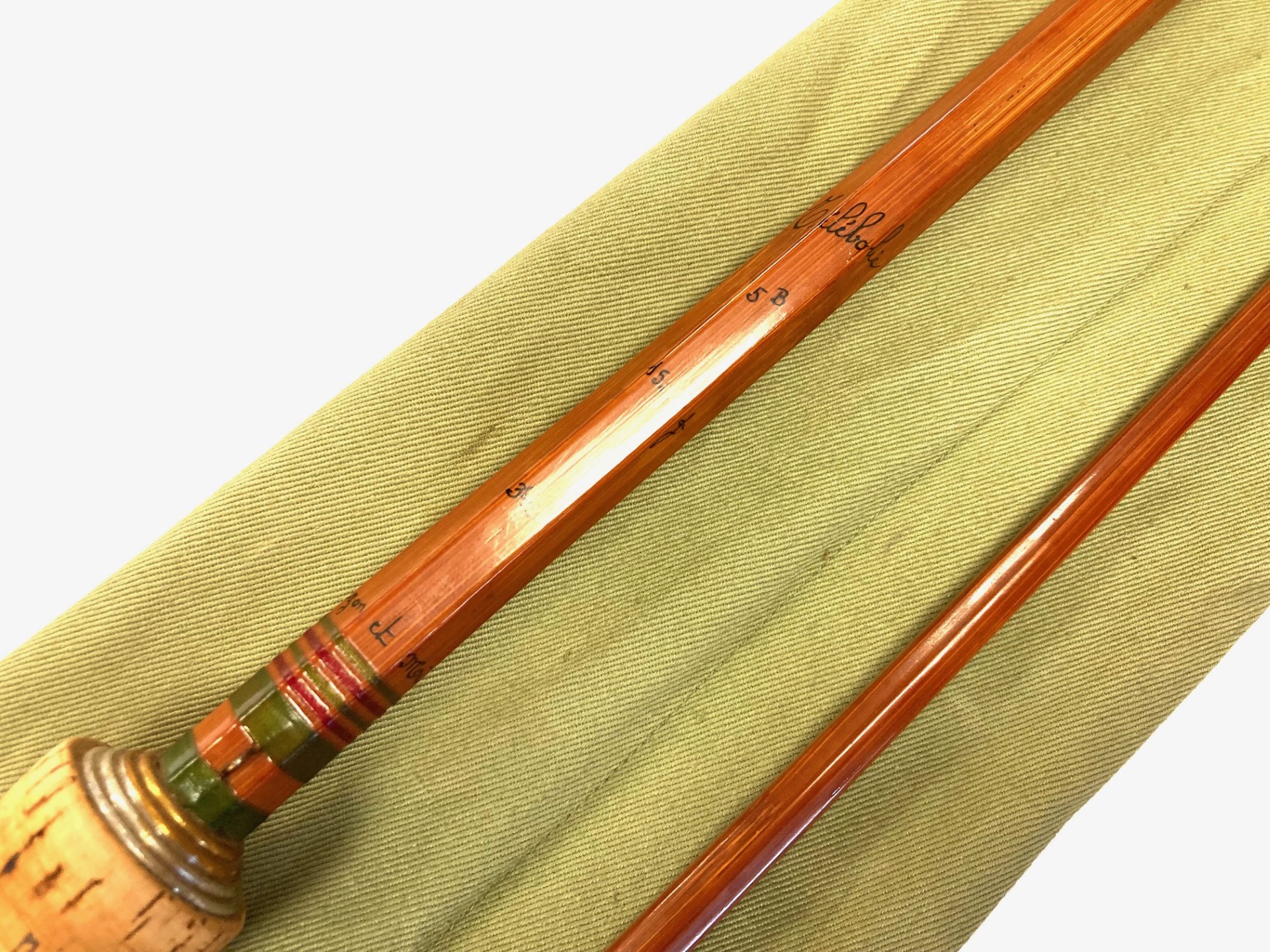 ANCIENNE CANNE PEZON telescopic tubular glass rod 180cm