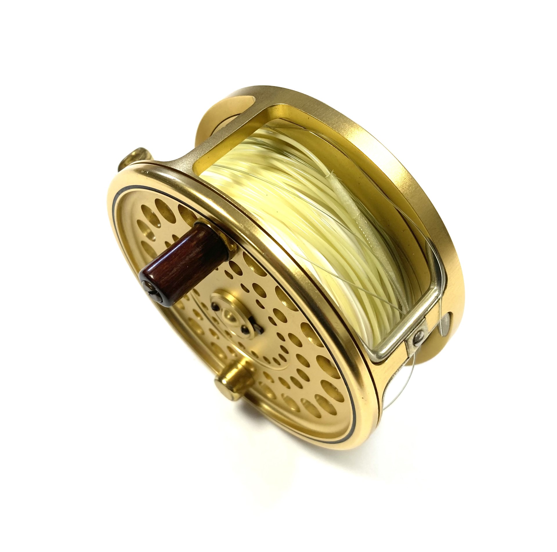 Hardy Gold 4″ Sovereign 11/12 Salmon fly reel with padded case #138