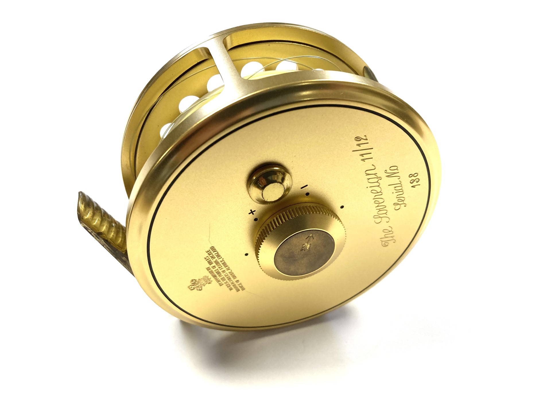 Hardy Gold 4″ Sovereign 11/12 Salmon fly reel with padded case #138