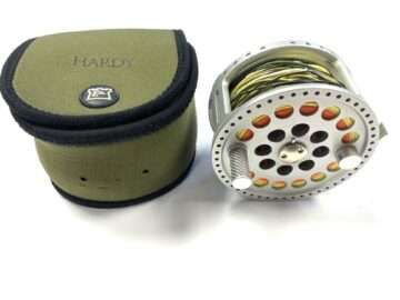 Hardy Angel 11/12 reel alloy salmon fishing reel 4.25″ with line and case