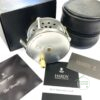 Hardy Heritage Bougle 4” alloy salmon fly reel, unused + papers, blank warranty, zip case & outer box mint