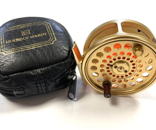 Hardy Gold Sovereign 7/8 reel # 961 with Hardy black woolen pouch